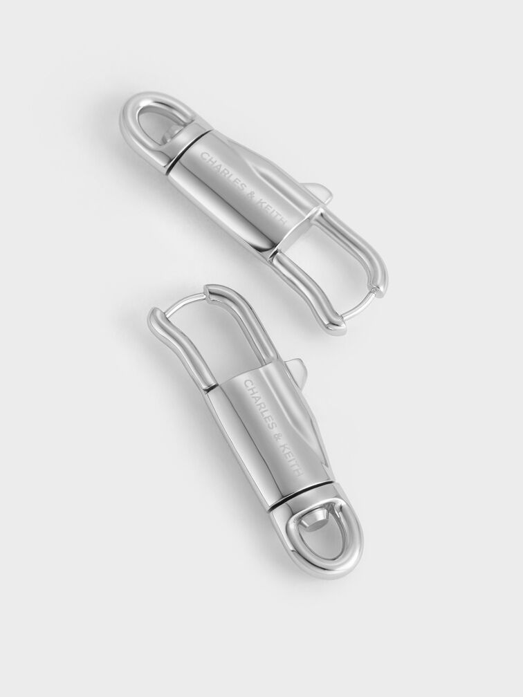 Brincos Delfina Lock-Buckle, Prateado, hi-res