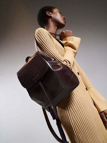 Genevieve Tassel Backpack, Dark Oak, hi-res