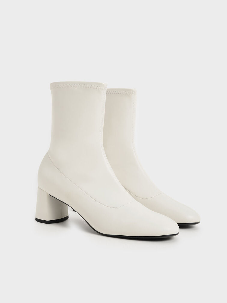 Stitch-Trim Ankle Boots, Chalk, hi-res