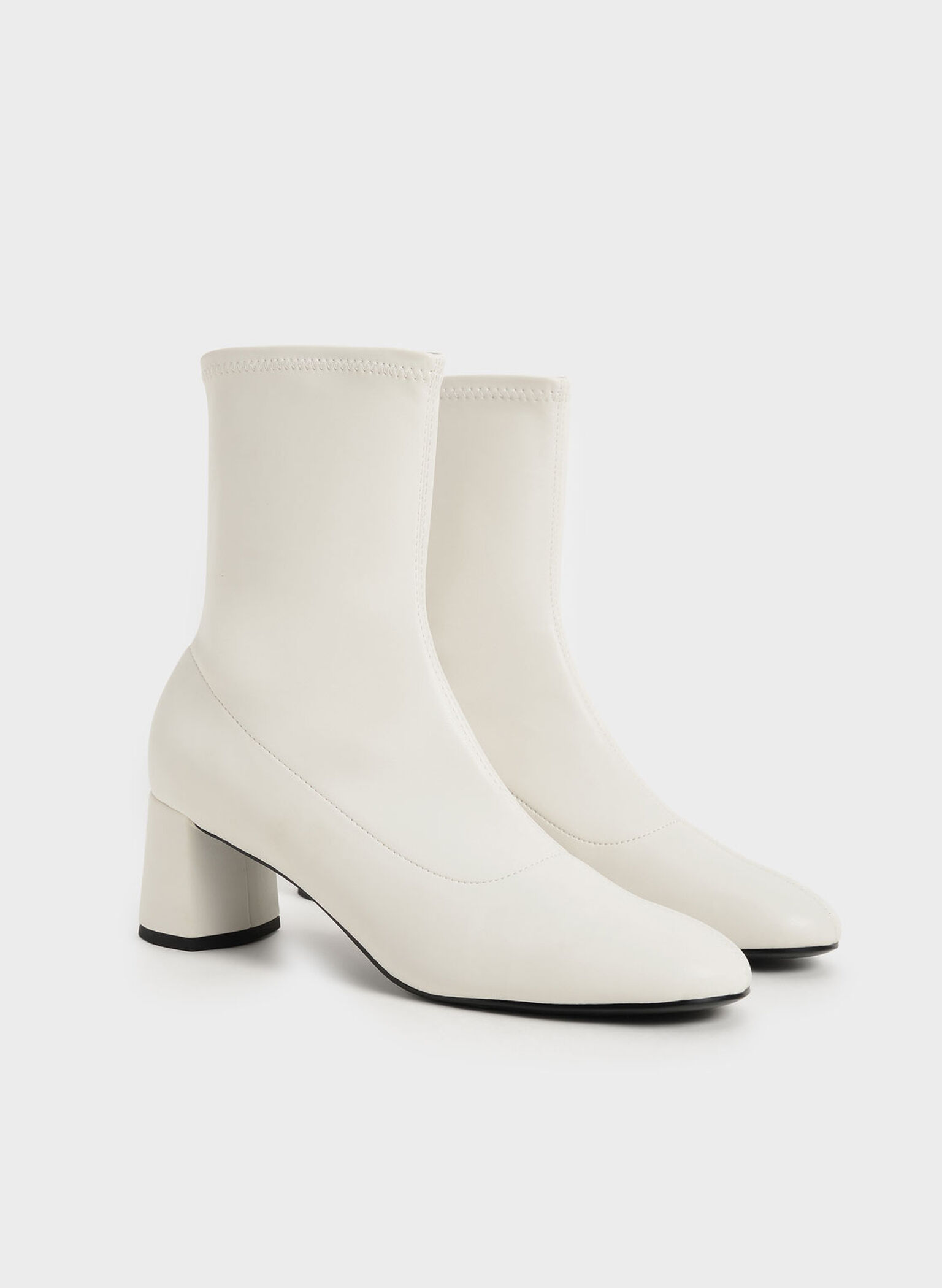 Stitch-Trim Ankle Boots, Chalk, hi-res