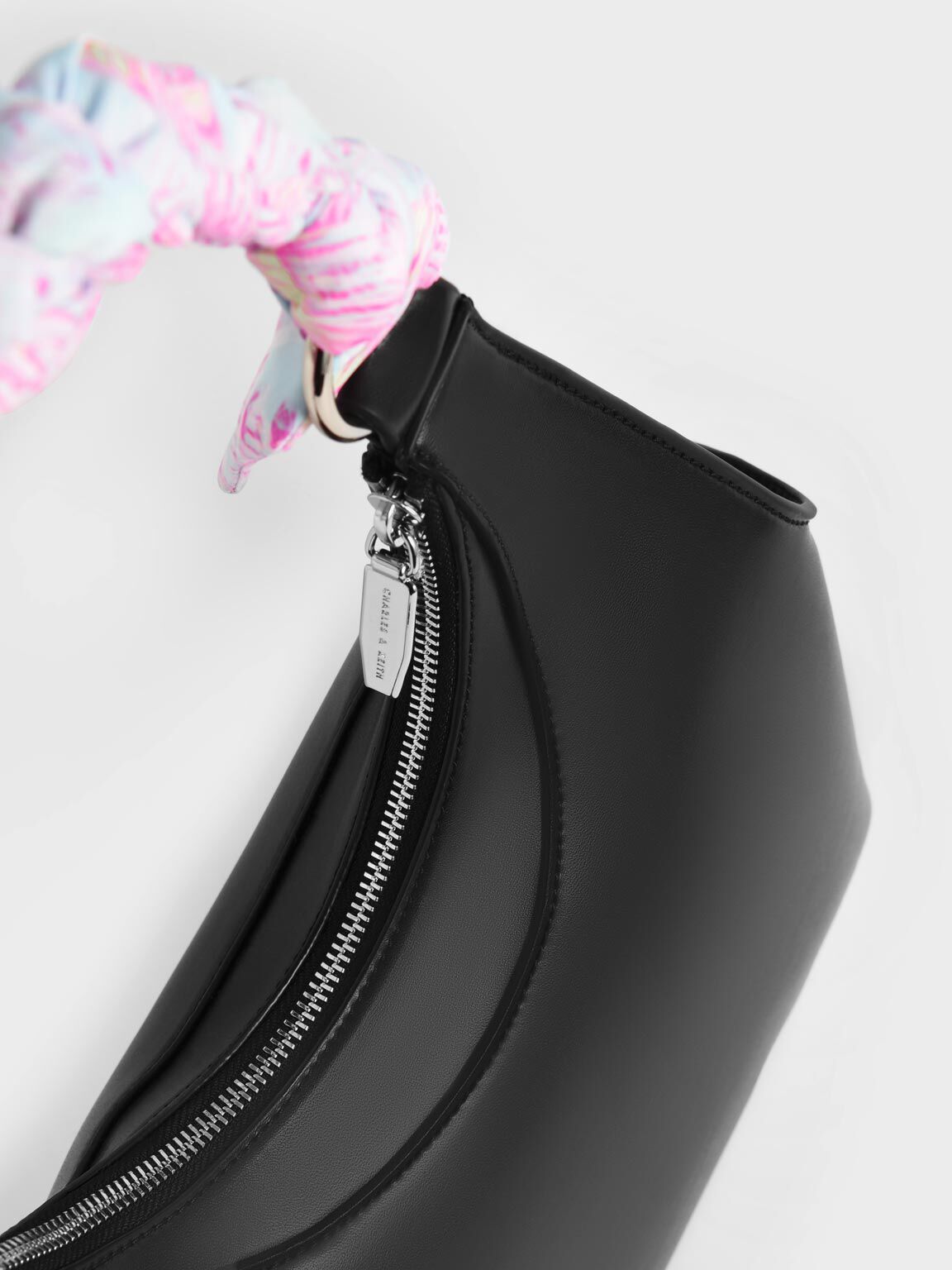 Ulani Scarf-Wrapped Hobo Bag, Black, hi-res