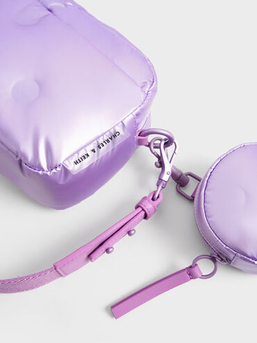 Bolso boxy de nailon Sianna, Violeta, hi-res