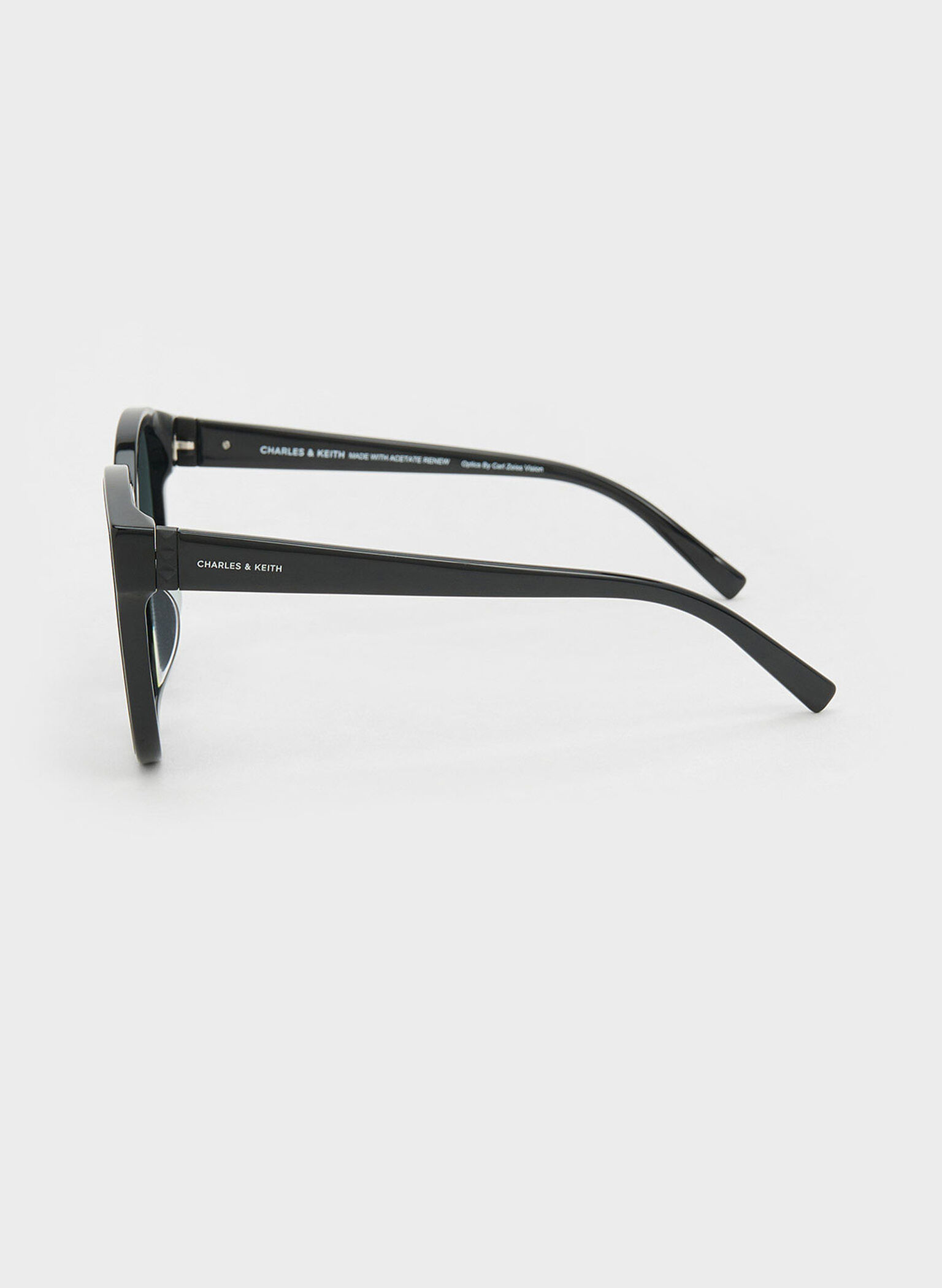 Recycled Acetate Classic Butterfly Sunglasses, Black, hi-res