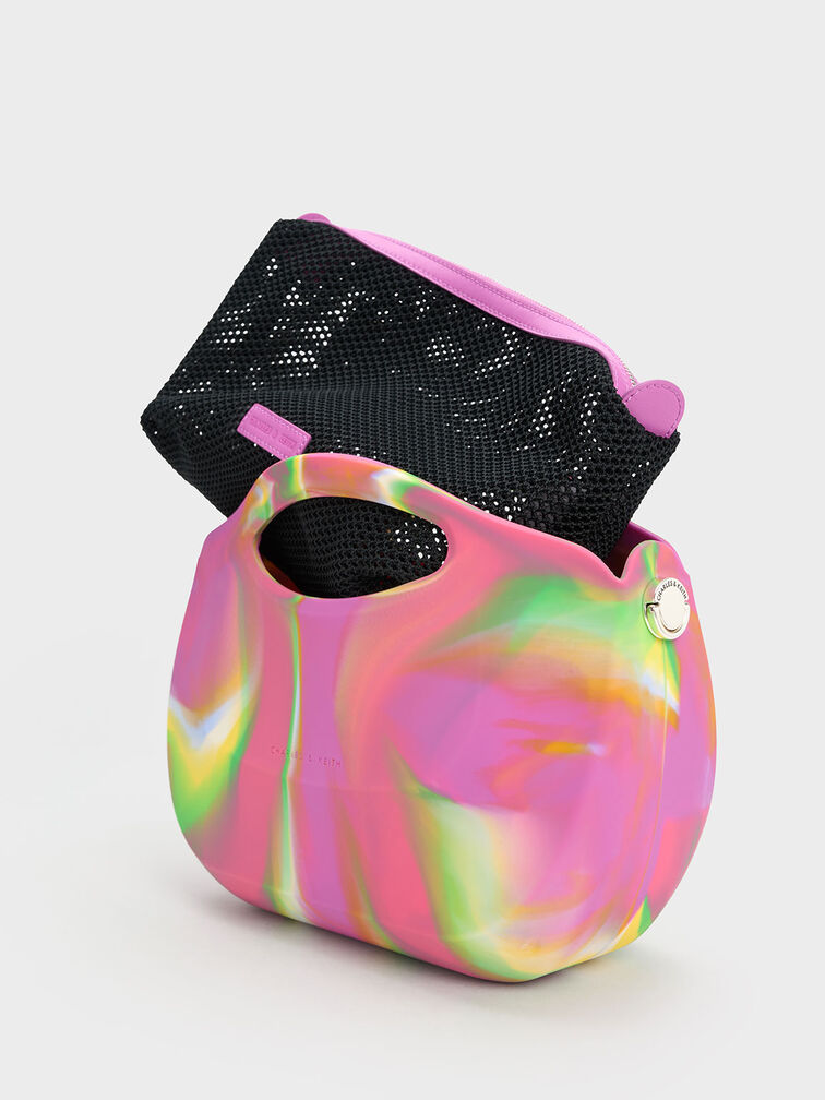 Cocoon Curved Handle Printed Bag, Multi, hi-res