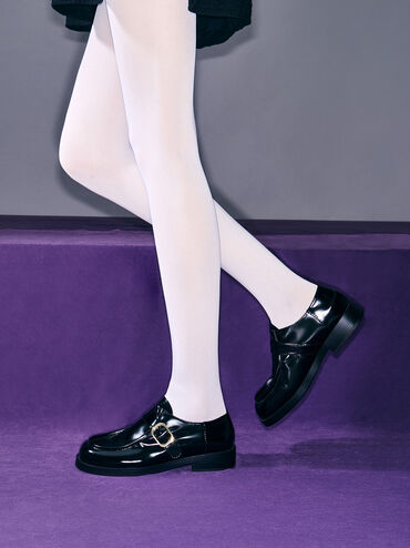 Buckled-Strap Loafers, Black Box, hi-res