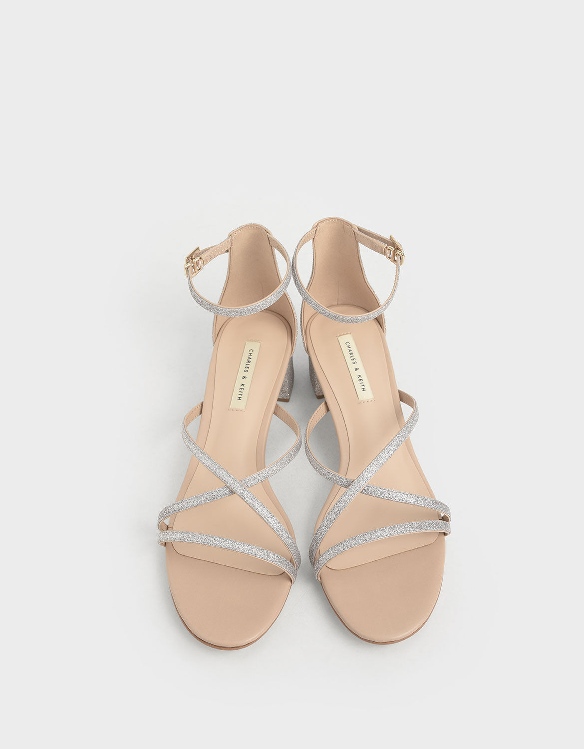 glitter strappy sandals