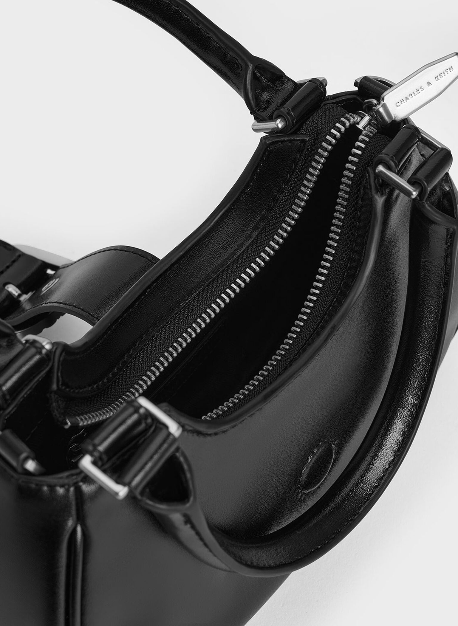 Avis Belted Top Handle Bag, Noir, hi-res