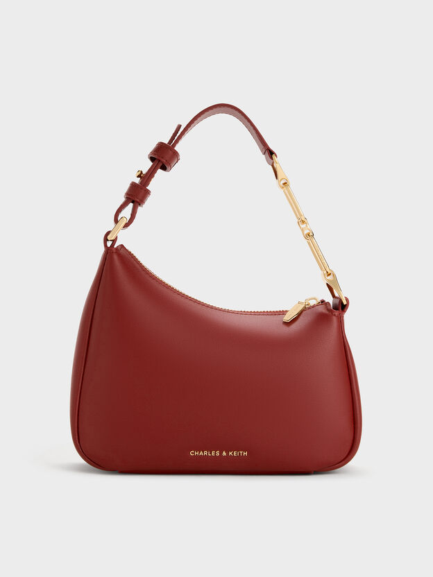 Mini Agatha Chain-Strap Shoulder Bag, Burgundy, hi-res