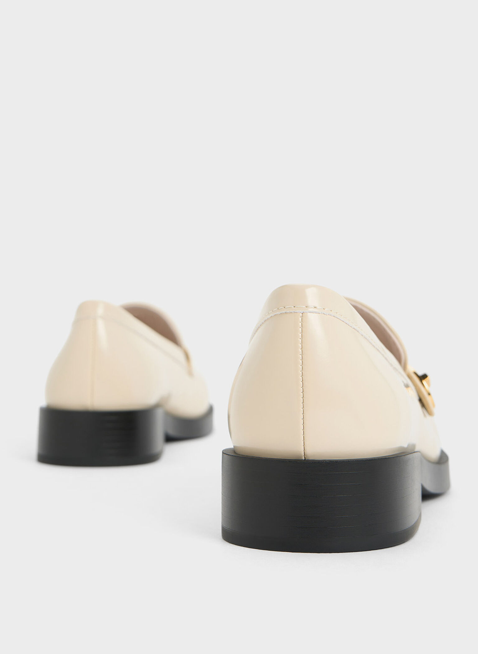 Mocasines con correa de hebilla metálica, Blanco tiza, hi-res