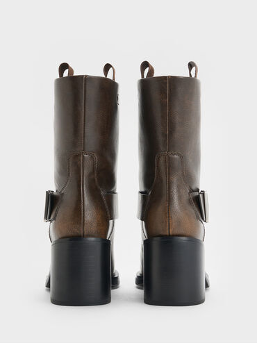 Botines Kailey con hebilla lateral, Marrón oscuro, hi-res