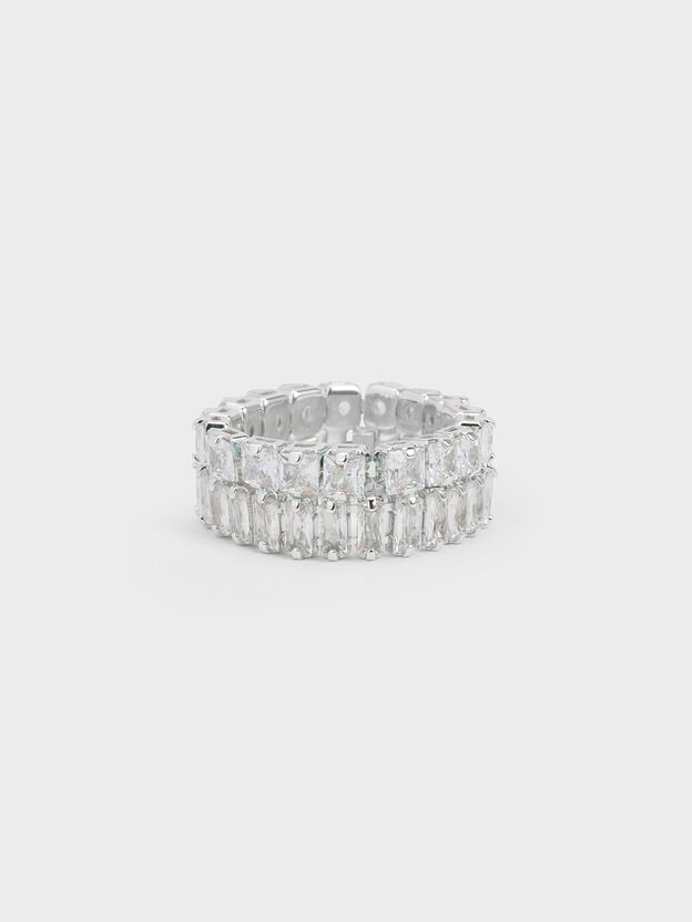 Anillo eterno de cristal, Plateado, hi-res