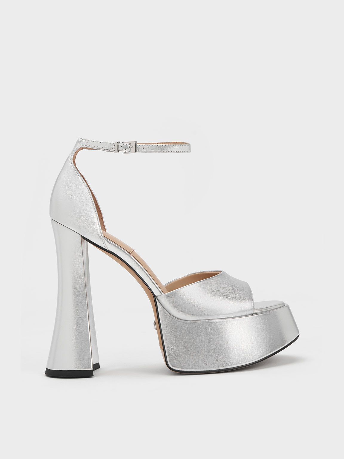 Women's Silver-color Glitter Platform Super High Heel Sandals | SHEIN