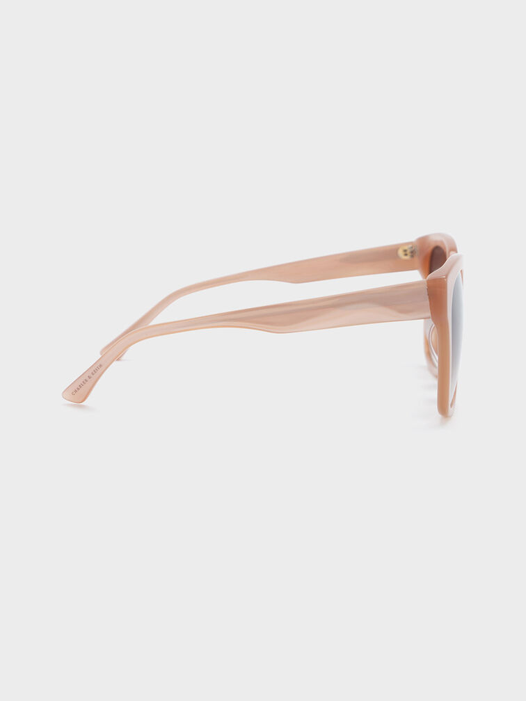 Pink Recycled Acetate Square Sunglasses - CHARLES & KEITH CA