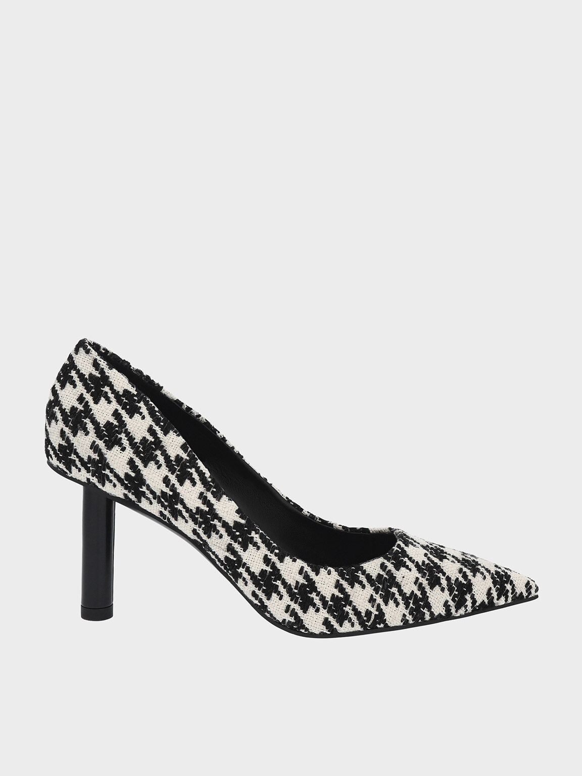 Houndstooth Print Cylindrical Heel Pumps, Multi, hi-res