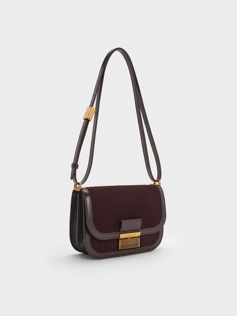 Charlot Recycled Suede Bag, Espresso Brown, hi-res