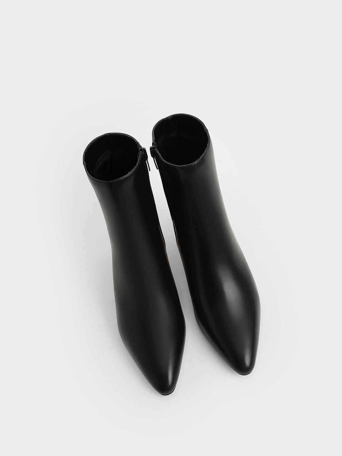 Metallic Heel Ankle Boots, Black, hi-res