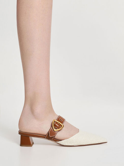 Sepphe Cut-Out Tweed Heeled Mules, Multi, hi-res