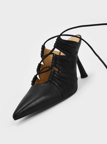 Zapatos de salón Landis de piel con cordones, Negro, hi-res
