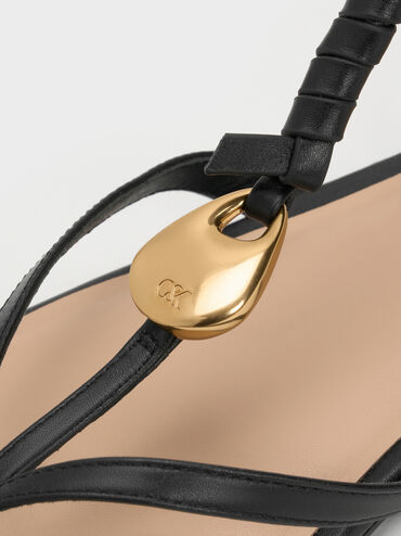 Adema 真皮夾腳涼鞋, 黑色, hi-res