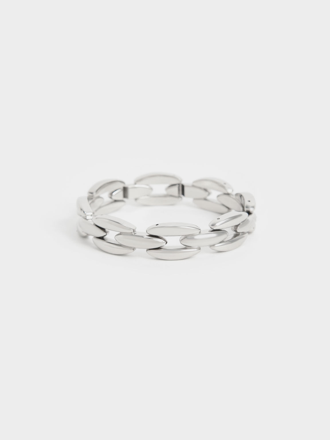 Chain-Link Cuff Bracelet, Silver, hi-res