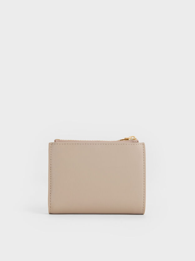 Harmonee Top-Zip Small Wallet, Taupe, hi-res