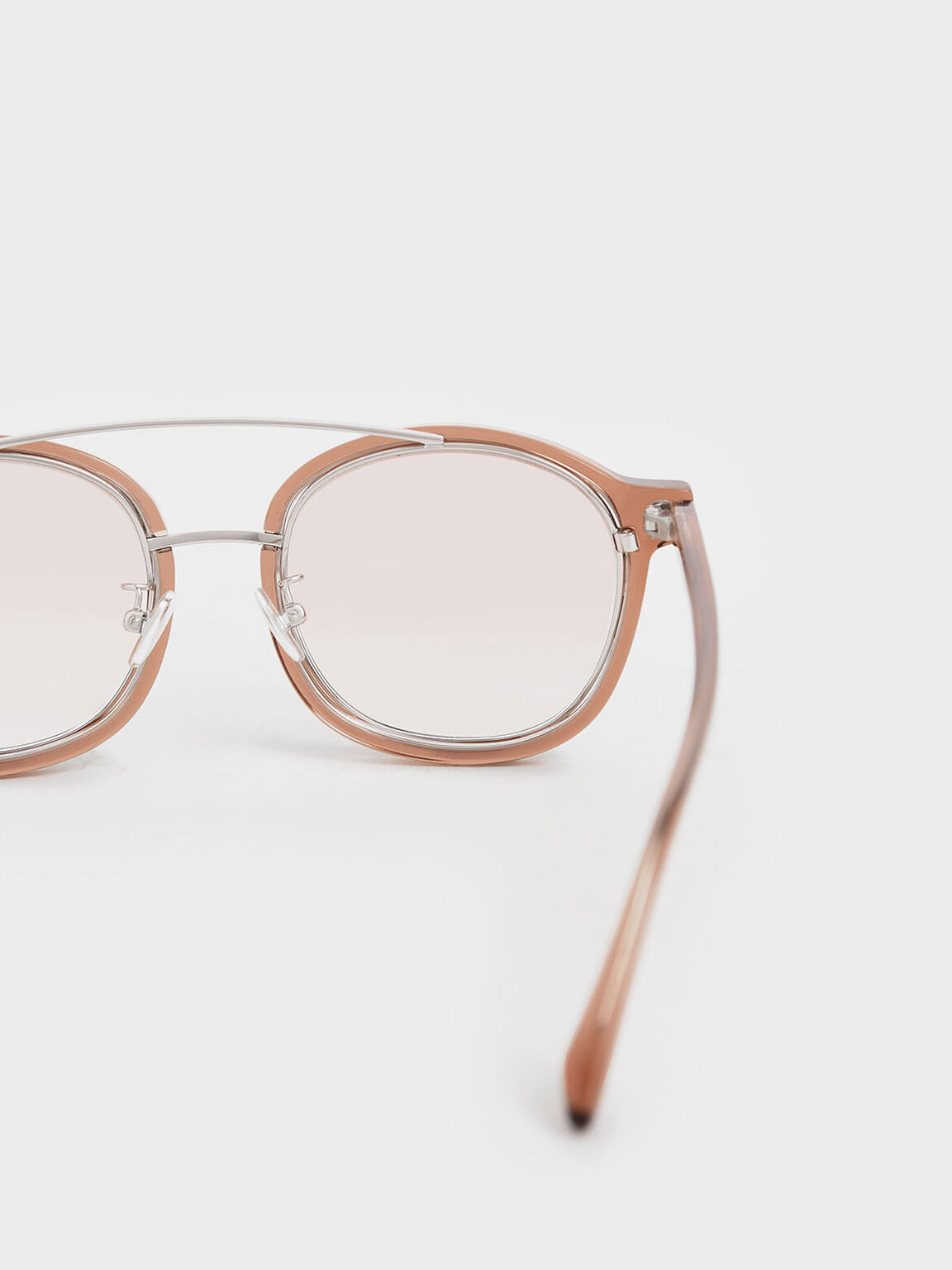 Gradient Tint Round Sunglasses, Orange, hi-res