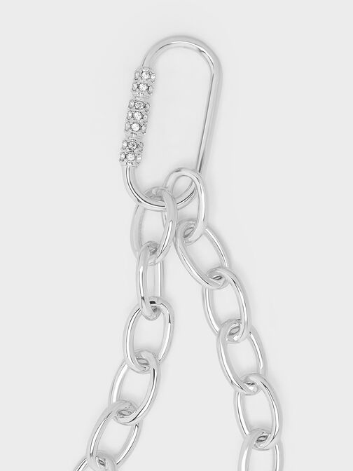 Reagan Crystal Chain-Link Necklace, Silver, hi-res