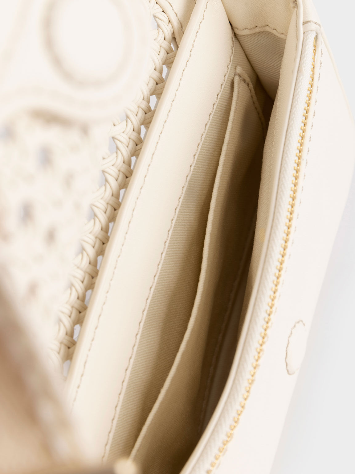 Cecily Woven Shoulder Bag, Cream, hi-res
