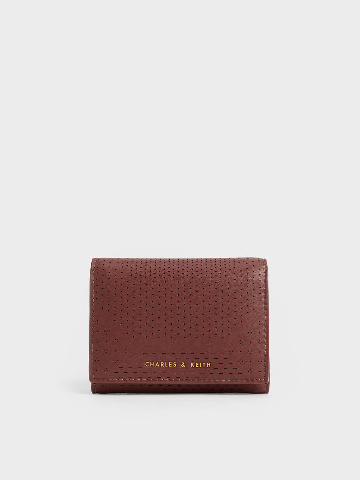 Lorain Perforated Wallet, Chocolate, hi-res