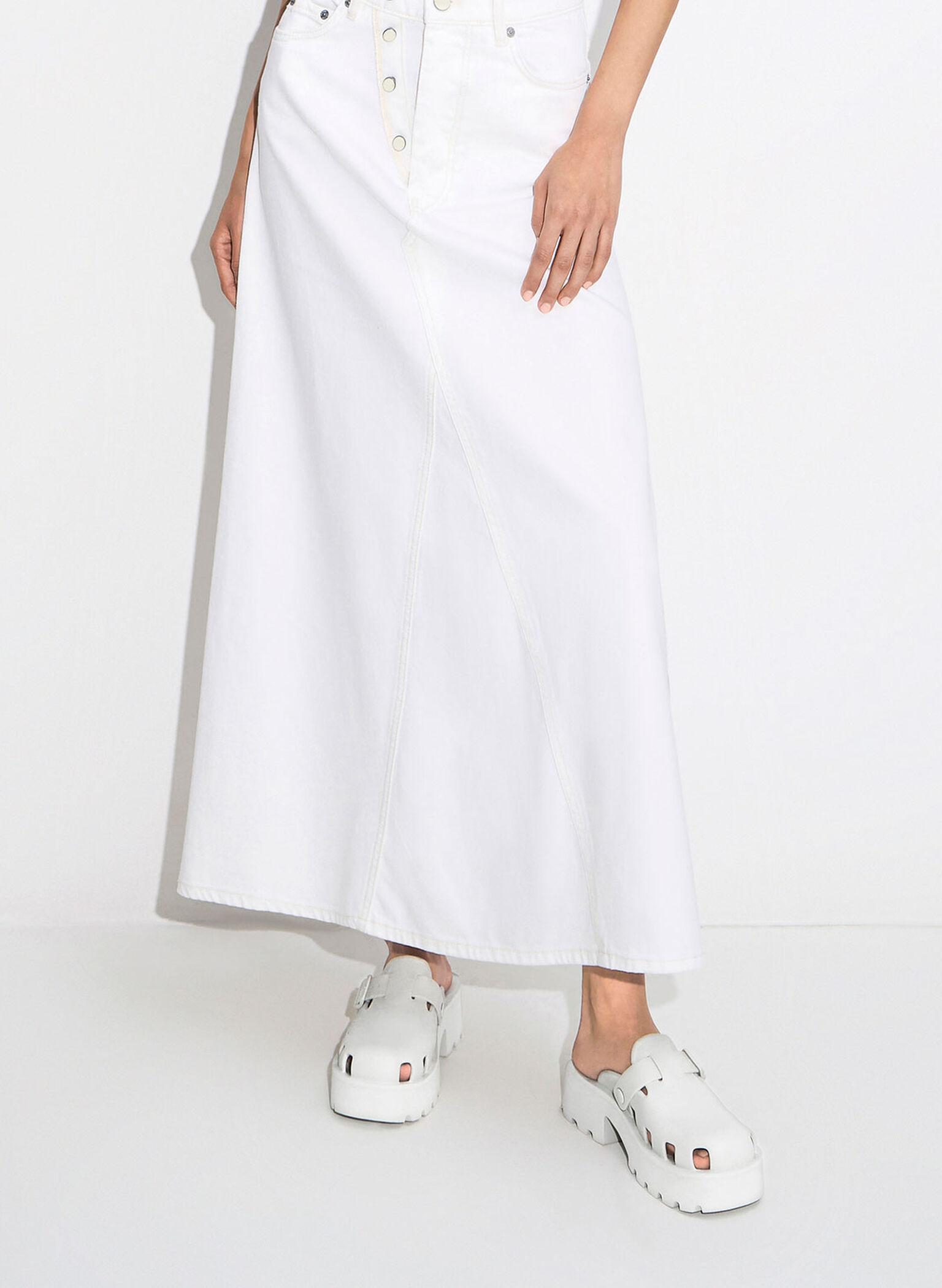 Mae Buckled Platform Mules, Chalk, hi-res