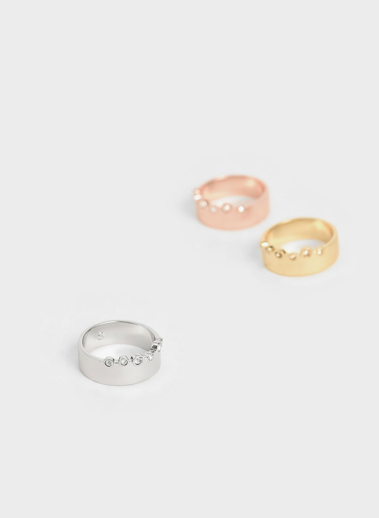 Swarovski® Crystal Studded Ring, Silver, hi-res