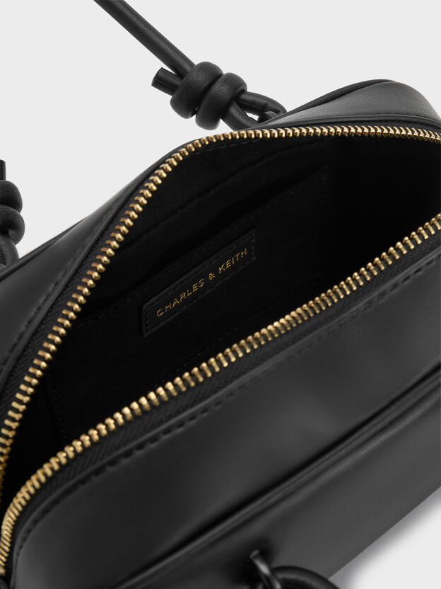 Sammie Knotted-Handle Boxy Bag, Black, hi-res