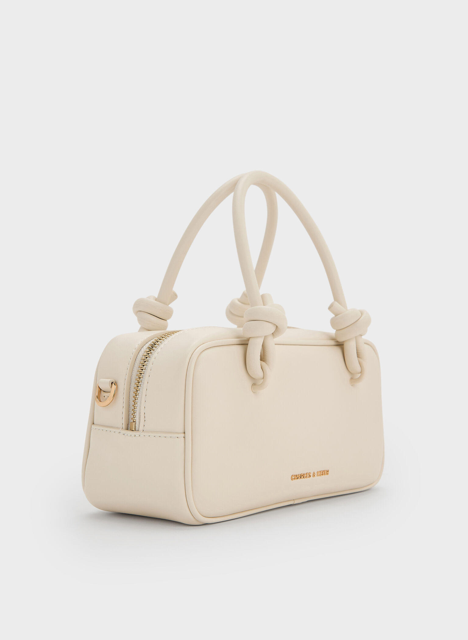 Sammie Knotted-Handle Elongated Bag, Cream, hi-res