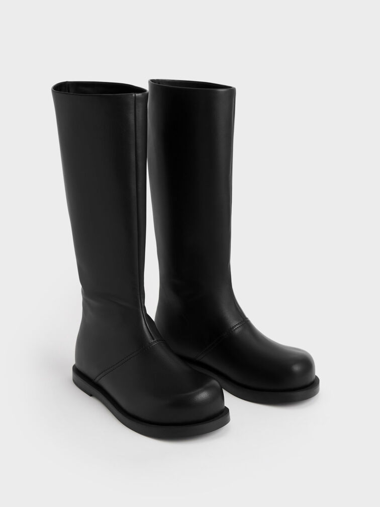 Knee-High Boots, Black, hi-res