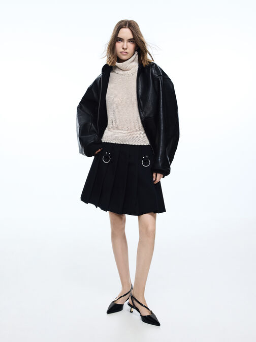 Asymmetric D'Orsay Slingback Pumps, Black Box, hi-res