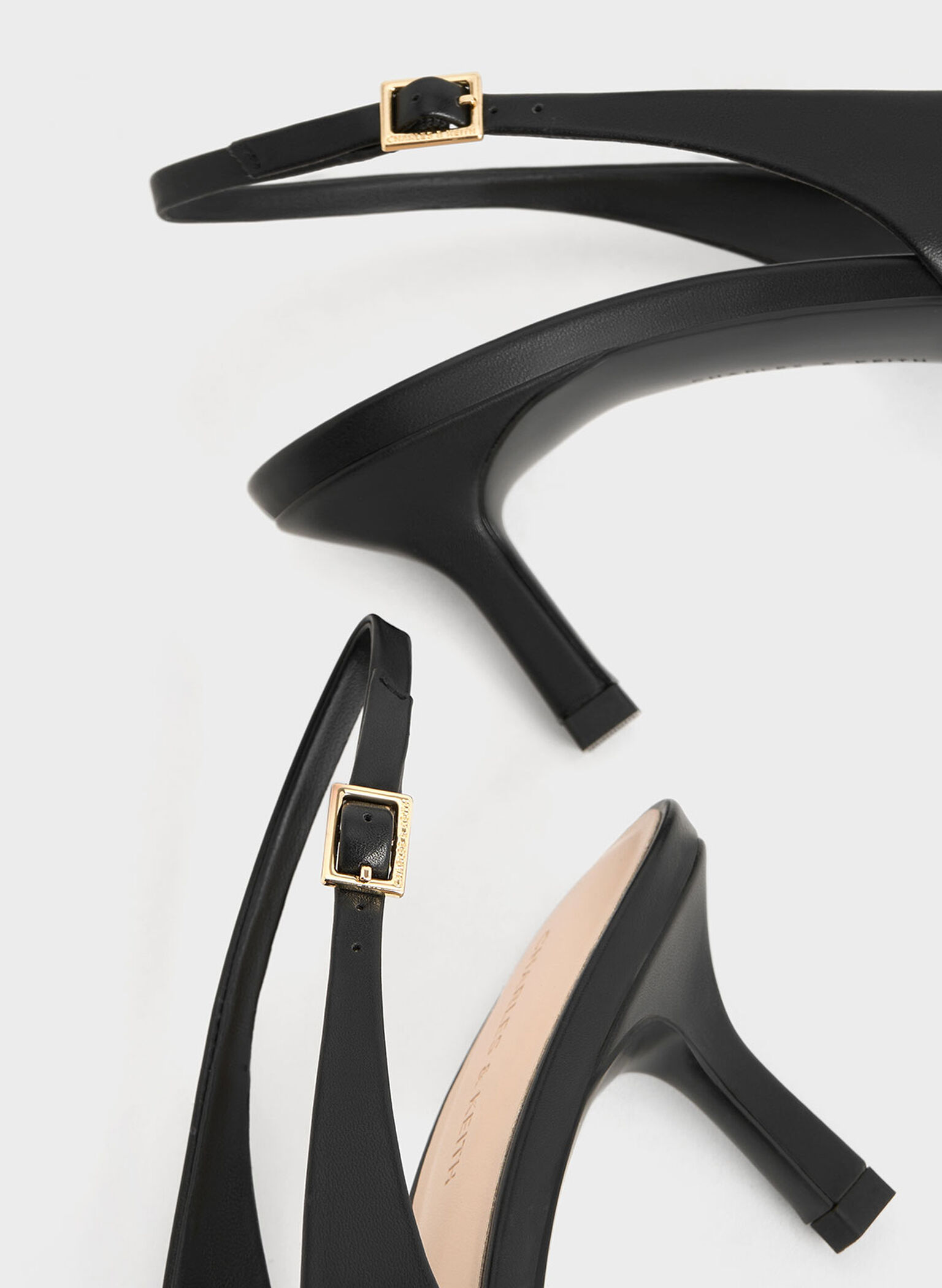 Leslie Metallic-Accent Slingback Pumps, Black, hi-res