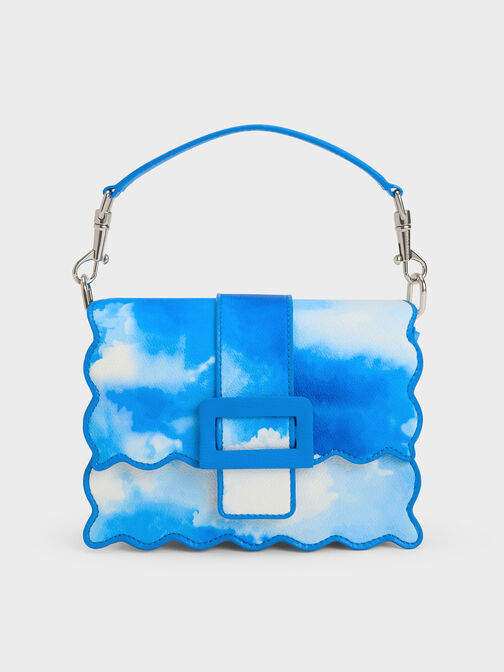 Waverly Cloud-Print Scallop-Trim Bag, Multi, hi-res