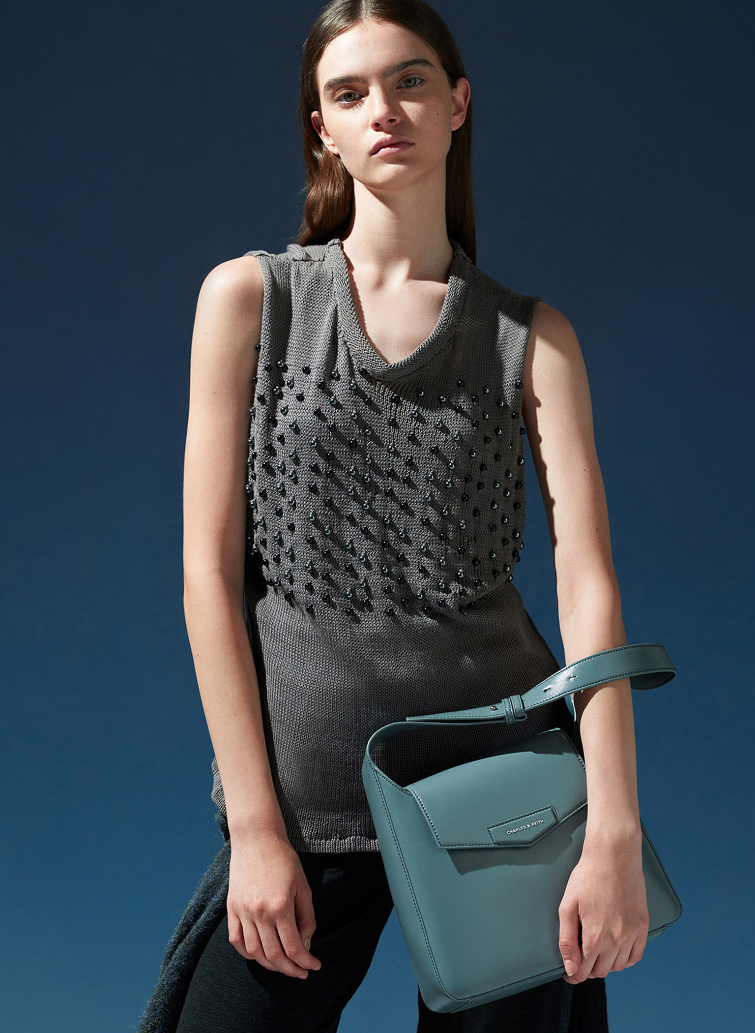 Adelie Envelope Shoulder Bag, Slate Blue, hi-res