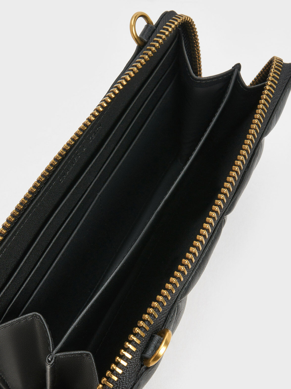 Black Swing Quilted Long Wallet - CHARLES & KEITH International
