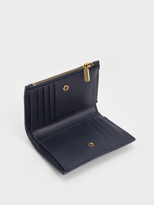 Gemma Quilted Card Holder, Navy, hi-res