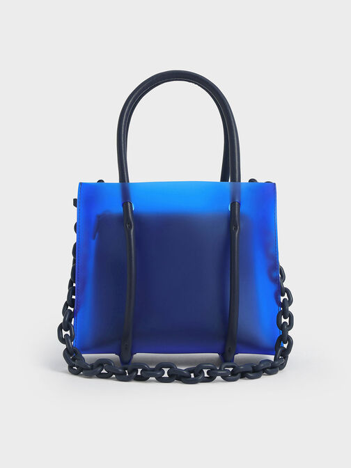Double Handle Tote Bag, Blue, hi-res
