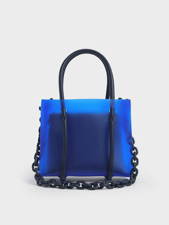 Double Handle Tote Bag, Blue, hi-res