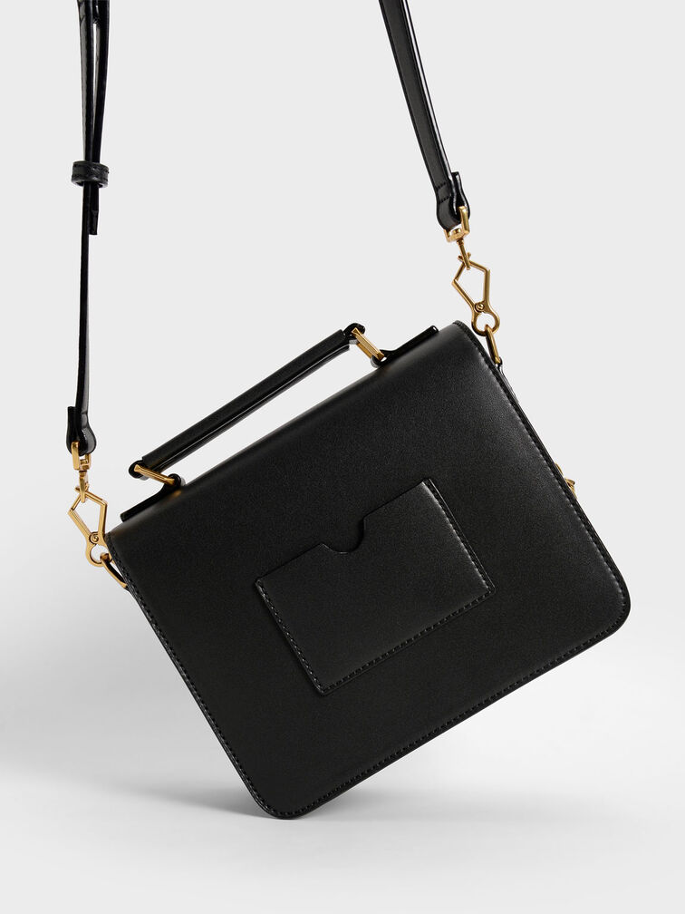 Mark & Keith Textured Handbag with Detachable Strap For Women (Black, FS)