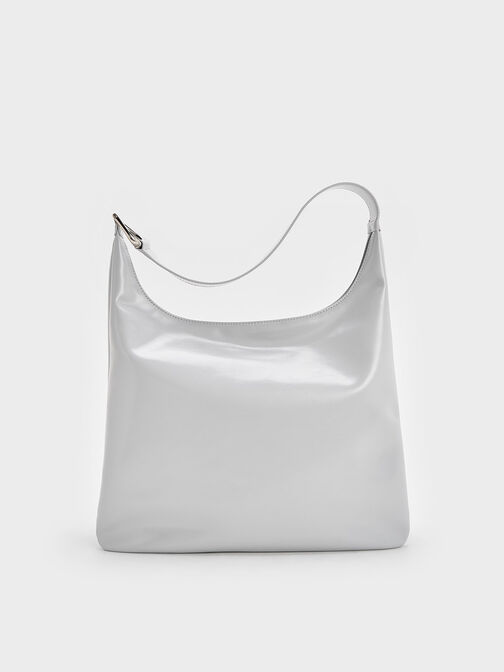 Bolso hobo Lumen holgado, Gris, hi-res