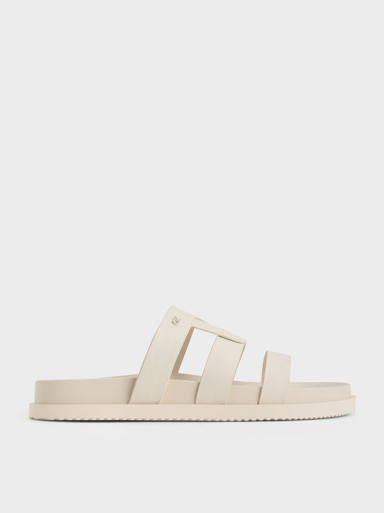 Joan Leather Flatform Sandals, White, hi-res