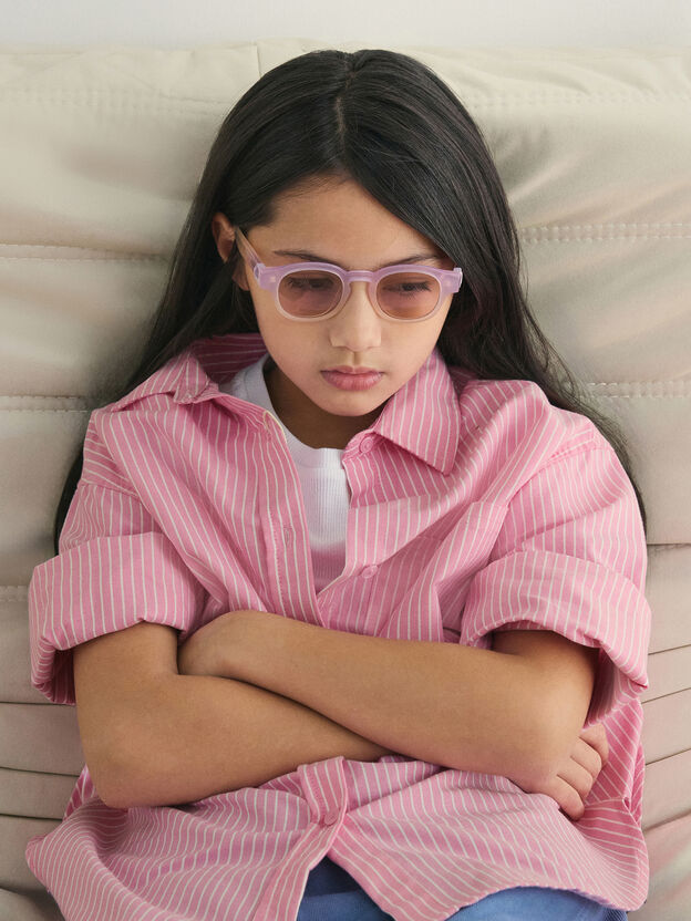 Girls' Gabine Sunglasses, Jelly Pink, hi-res