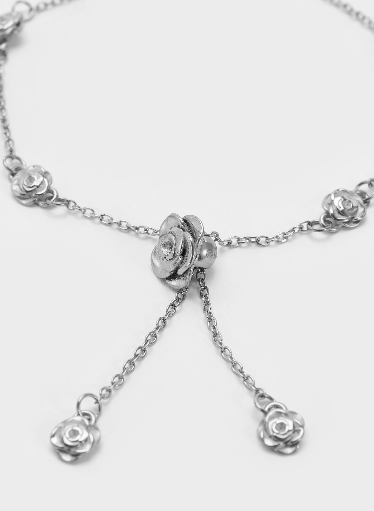 Rosalind Flower-Motif Bracelet, Brushed Silver, hi-res