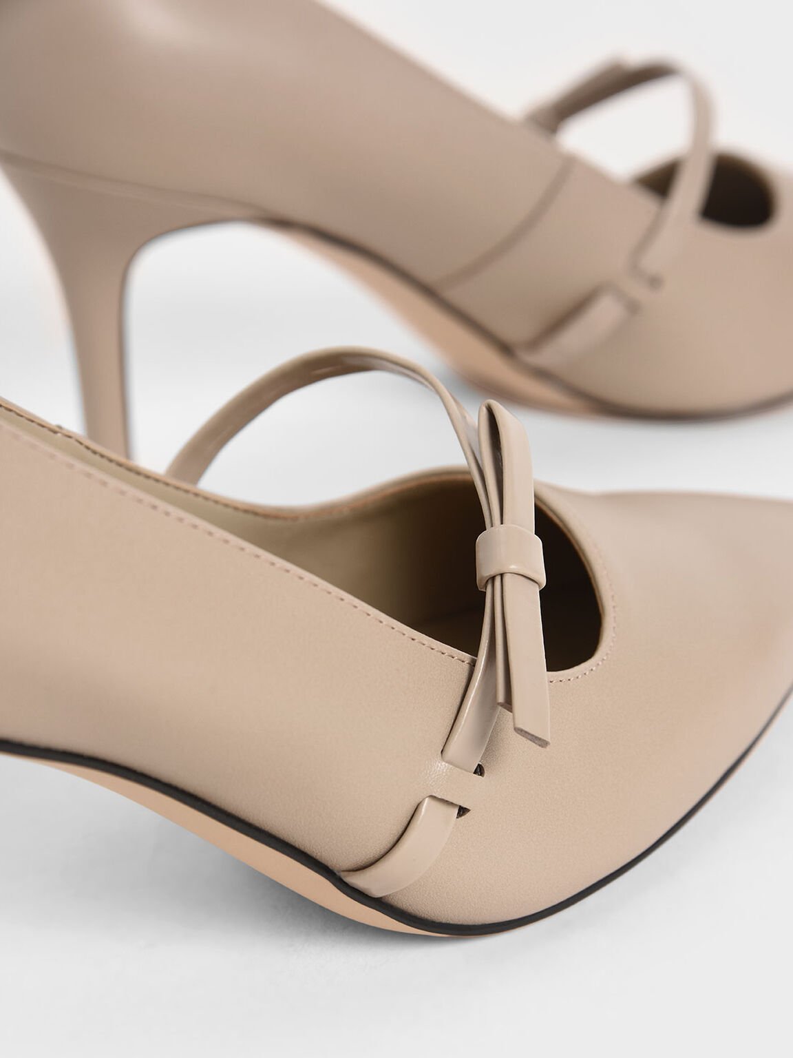 Mary Jane Stiletto Heel Court Shoes, Beige, hi-res