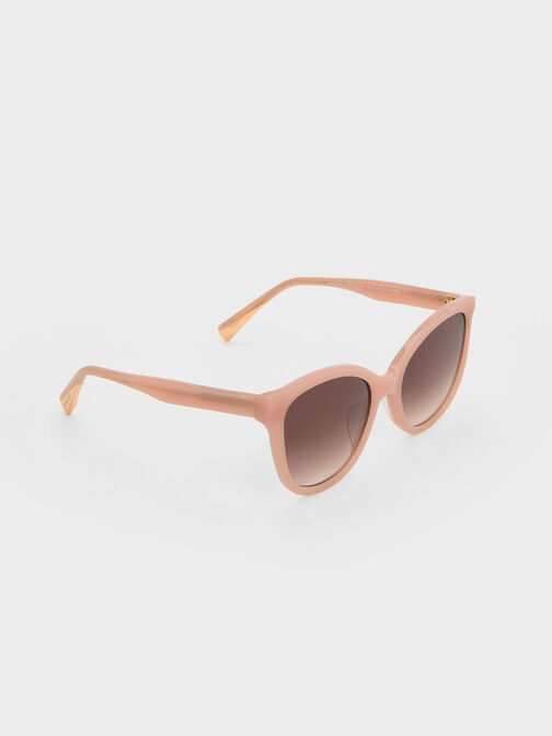 Recycled Acetate Oval Sunglasses, Pink, hi-res