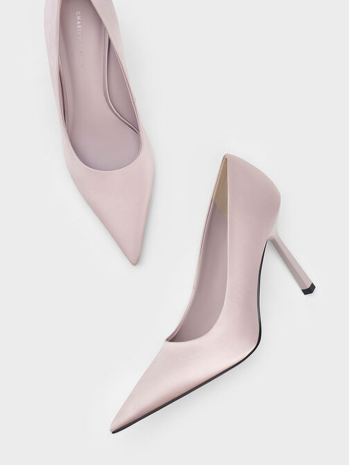 Recycled Polyester Pointed-Toe Pumps, Lilac, hi-res